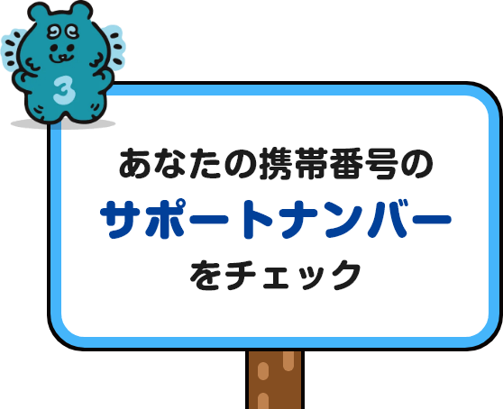 あなたの携帯電話番号のサポートナンバーをチェック